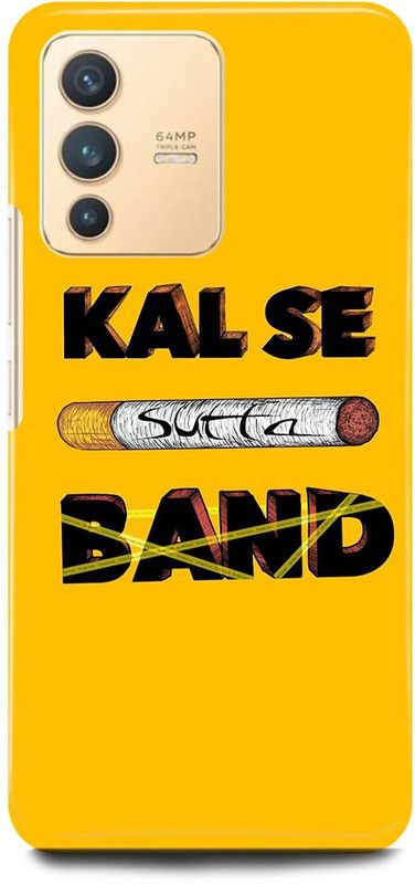 FIKORA Back Cover for Vivo V23 5G , V2130, KAL, SE, SUTTA, BAND, CEGRETE  (Yellow, Hard Case, Pack of: 1)