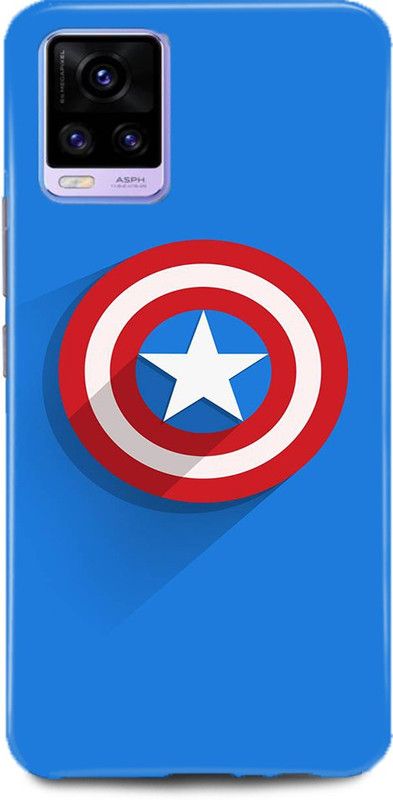 MP ARIES MOBILE COVER Back Cover for ViVO V21, V2050, CAPTAIN AMERICA SHIELD AVENGER MARVEL SHIELD COMIC AVENGERS END GAME  (Multicolor, Hard Case, Pack of: 1)