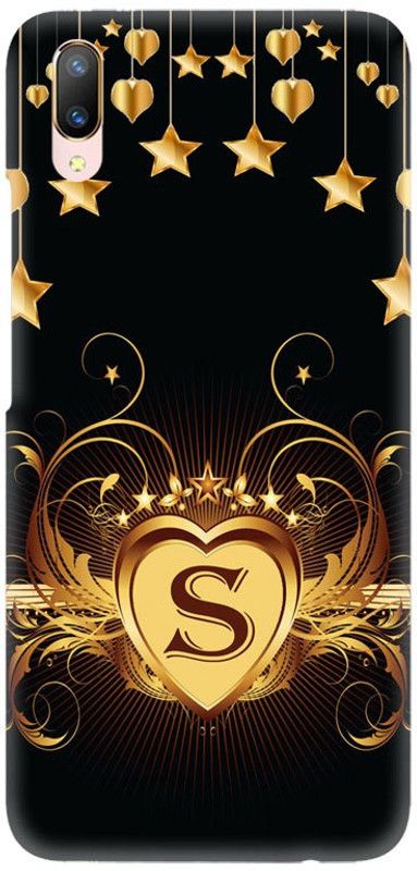 Crafto Rama Back Cover for Vivo V11 Pro, Vivo 1804, S, S Letter, S Alphabet, S Word, PRINTED, BACK COVER  (Black, Gold, Hard Case, Pack of: 1)