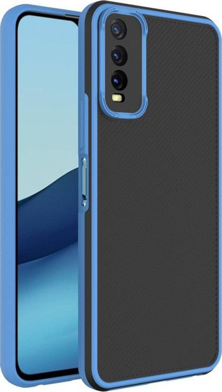 AOnes Back Cover for Vivo Y20G  (Blue, Cases with Holder, Pack of: 1)