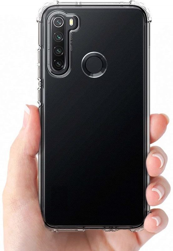 Phone Back Cover Back Cover for Realme 5s  (Transparent, White, Grip Case, Pack of: 1)