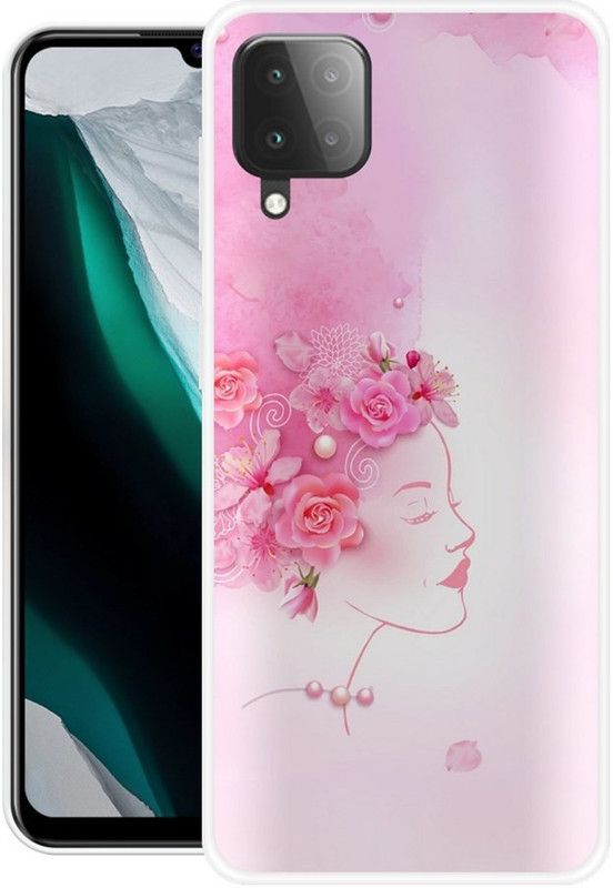BLUEBUG Back Cover for Samsung Galaxy F12  (Pink, White, Grip Case, Silicon, Pack of: 1)
