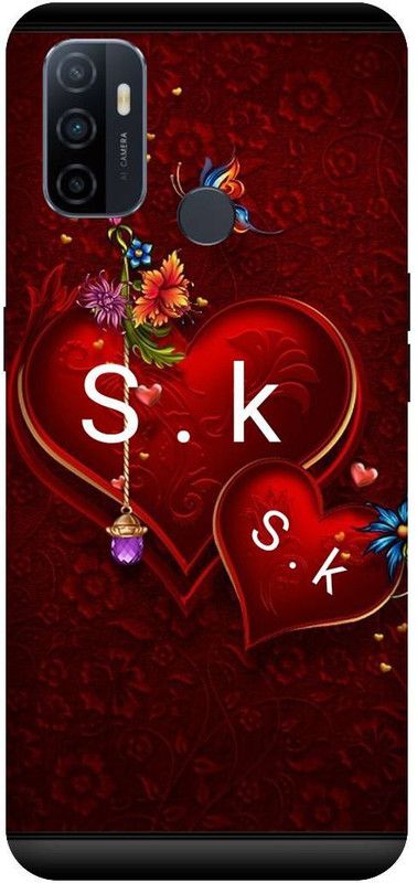PHONE WALEY.COM Back Cover for OPPO A33 (4G) , CPH2137 ,SK, S LOVES K,SK NAME, SK Love Printed  (Red, Hard Case, Pack of: 1)
