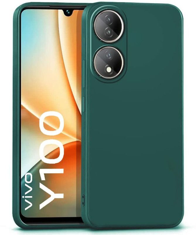 WOW Imagine Back Cover for Vivo Y100 Slim Ultra Soft Cover |Fabric Lining |Silicone Camera Protection  (Green, Flexible, Silicon, Pack of: 1)