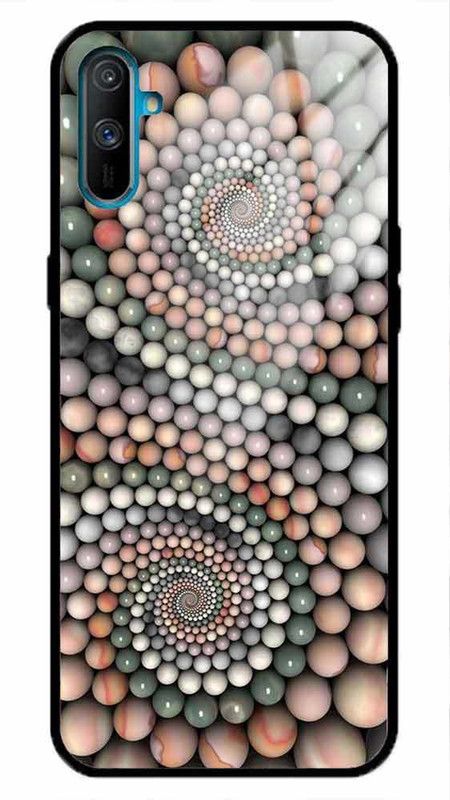 NDCOM Back Cover for Realme C3 Beautiful Stone Printed Glass Case  (Multicolor, Grip Case, Pack of: 1)
