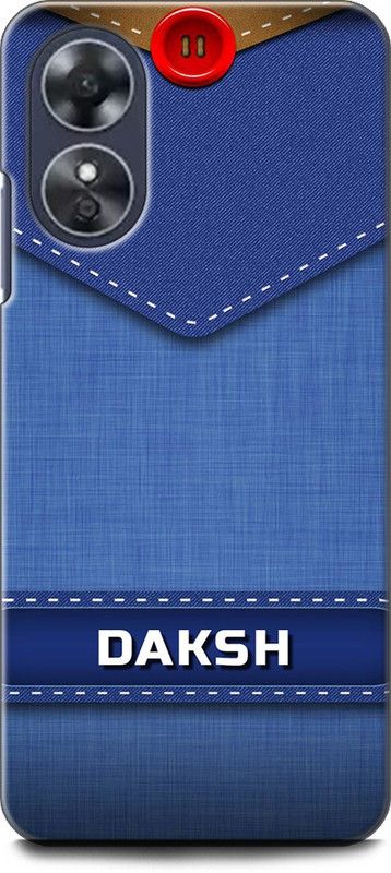 WallCraft Back Cover for OPPO A17, CPH2477 DAKSH NAME, D LETTER, BLUE, JEANS, ALPHABET, DESIGN  (Multicolor, Dual Protection, Pack of: 1)