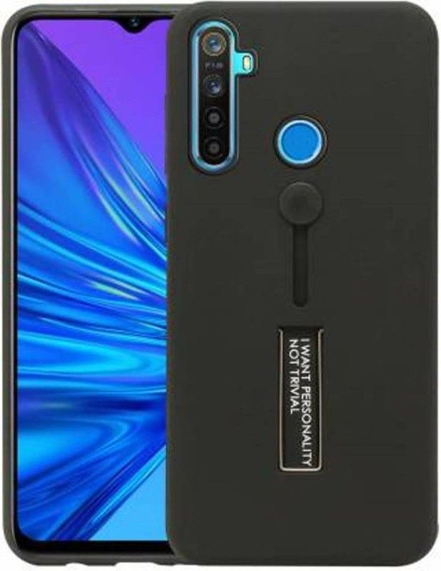 CHATURVEDH Back Cover for Realme 5  (Black, Pack of: 1)