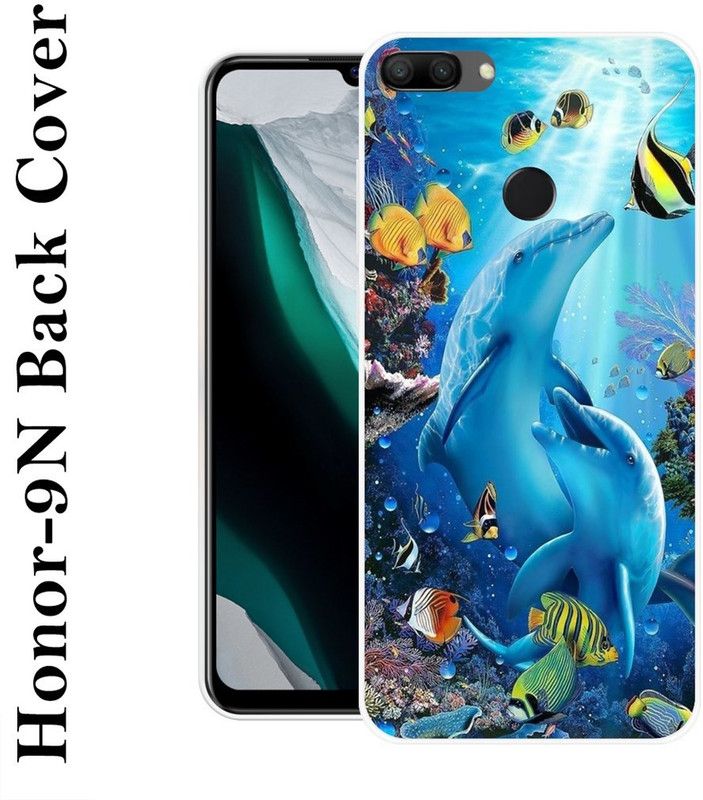 INDIALAND Back Cover for Honor 9n  (Blue, Silicon)