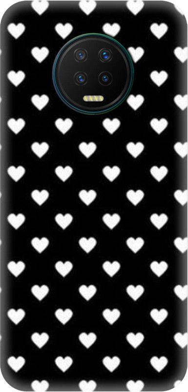 Smutty Back Cover for Infinix Note 7 - White Hearts Print  (Multicolor, Hard Case, Pack of: 1)