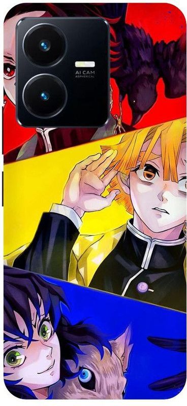 URCHIN Back Cover for Vivo Y22S Demon-Slayer-Tanjiro-Zenitsu-Nezuko-Anime-372273  (Multicolor, Shock Proof, Pack of: 1)