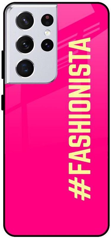 QRIOH Back Cover for Samsung Galaxy S21 Ultra  (Pink, Grip Case, Silicon, Pack of: 1)