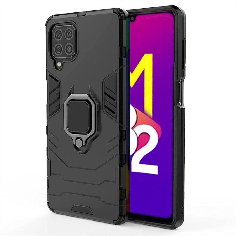 Flipkart SmartBuy Back Cover for Samsung Galaxy M32 4G 360° Rotating Kickstand Hybrid Mobile Case  (Black, Ring Case, Pack of: 1)