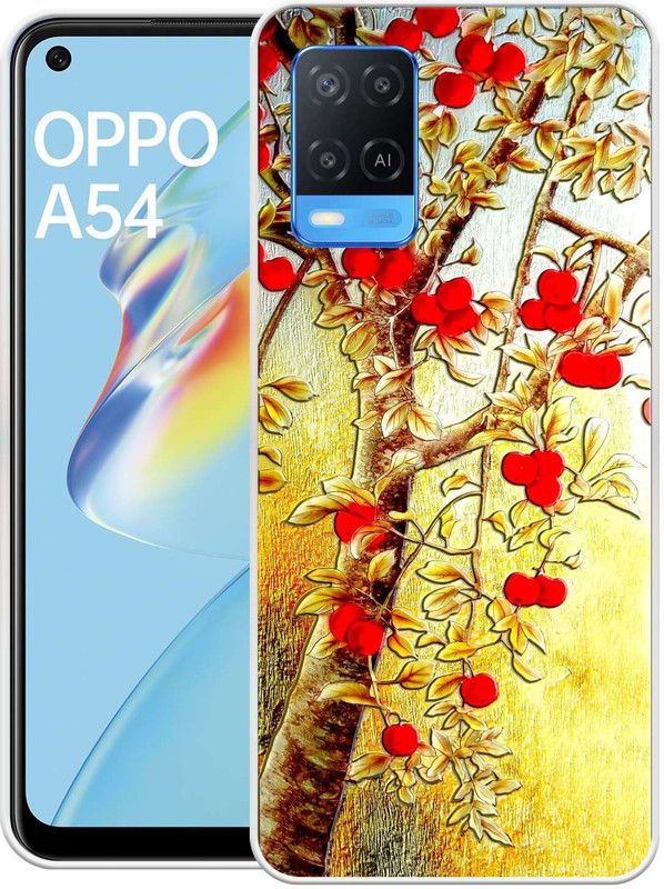 RJ14 (Online) Back Cover for OPPO A54  (Yellow, Grip Case, Silicon, Pack of: 1)