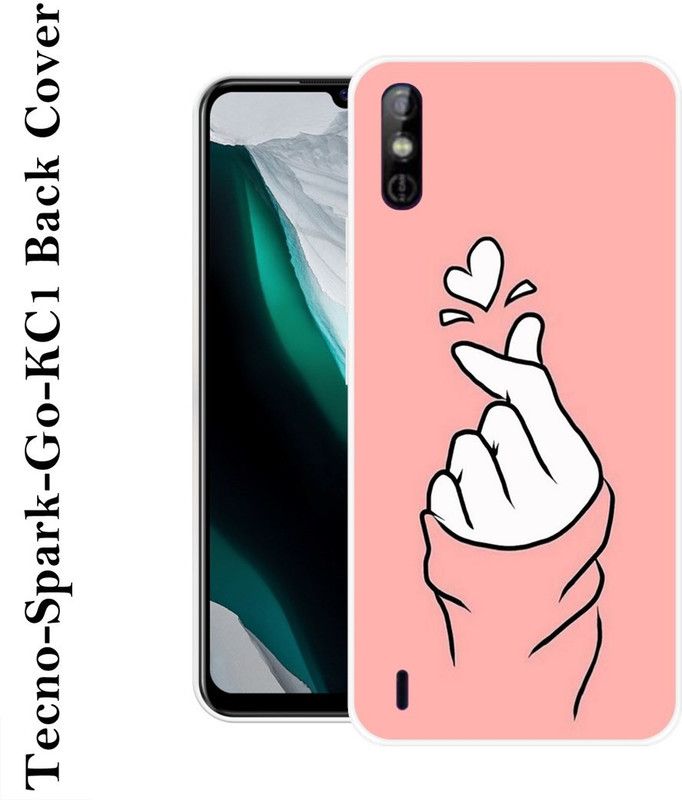 SHIVKUDI Back Cover for Tecno Spark Go KC1  (Pink, White, Grip Case, Silicon)