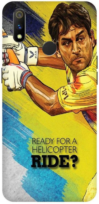 THE NARAYANA COLLECTIONS Back Cover for REALME 3i- RMX1827-CAPTAIN,MSD,DHONI,CSK,INDIAN  (Multicolor, Hard Case, Pack of: 1)