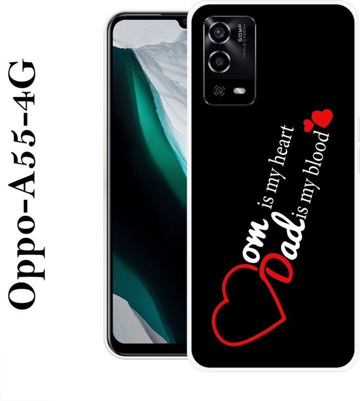 Sswastik Back Cover for Oppo A55 4G  (Black, White, Silicon)