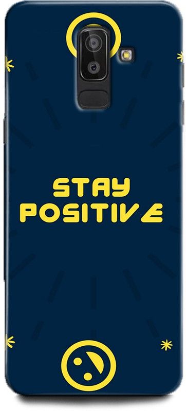 INDICRAFT Back Cover for Samsung Galaxy J8 LIFE QUOTES, STAY POSITIVE, BLUE, EMOJI  (Multicolor, Hard Case, Pack of: 1)
