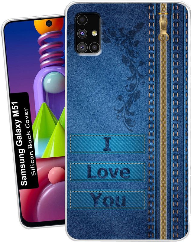 ChetraStore Back Cover for Samsung Galaxy M51  (Blue, Waterproof, Silicon)