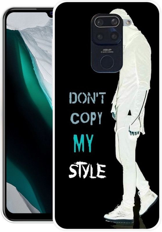 BAILAN Back Cover for Redmi Note 9  (Black, White, Grip Case, Silicon)