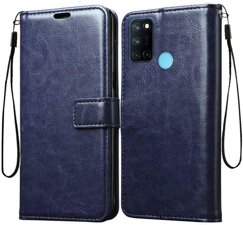 Rakulo Flip Cover for Realme C17  (Blue, Dual Protection, Pack of: 1)