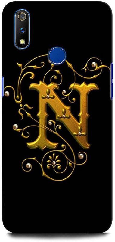 INTELLIZE Back Cover for Realme 3 RMX1825 N, N LETTER, N ALPHABET, DESIGN  (Multicolor, Hard Case)