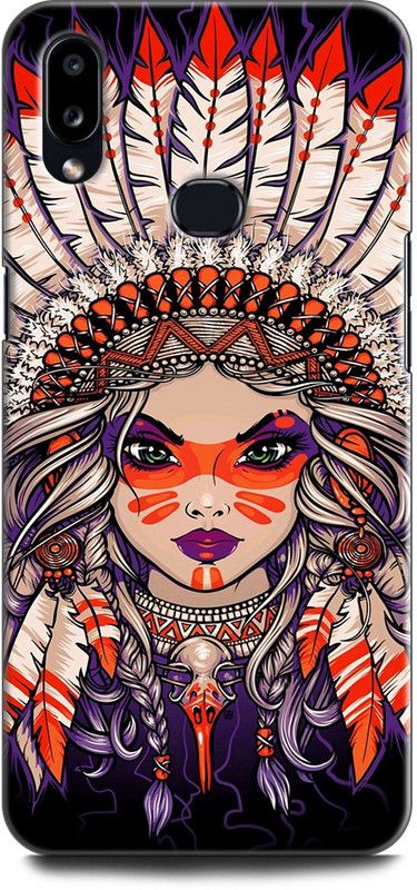 Afterglow Back Cover for SAMSUNG Galaxy A10s GRIL, INDIAN, WAR BONNET, FEATHERS, ART, COLORFUL  (Multicolor, Shock Proof, Pack of: 1)
