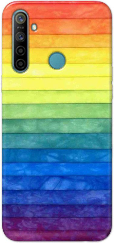 NDCOM Back Cover for Realme 5i Rainbow Color Stripes Printed  (Multicolor, Hard Case, Pack of: 1)