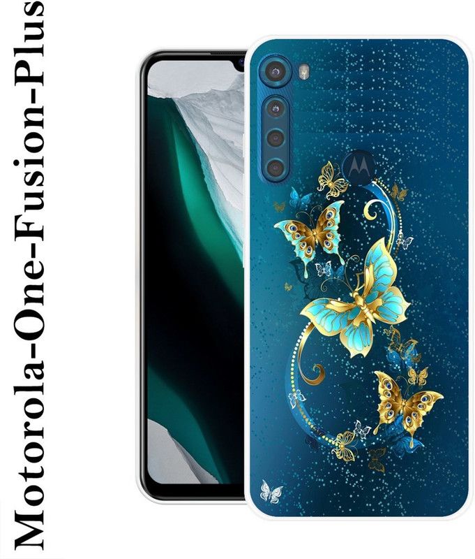 PALWALE BALAJI Back Cover for Motorola One Fusion Plus  (Blue, Gold, Grip Case, Silicon)
