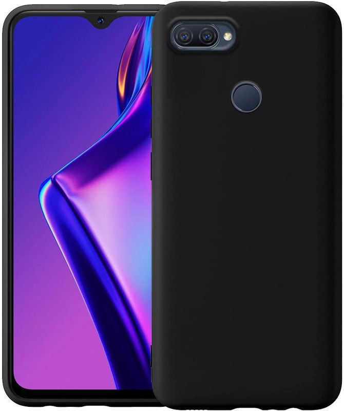 TrueObjects Back Cover for Oppo A12  (Black, Shock Proof, Silicon, Pack of: 1)