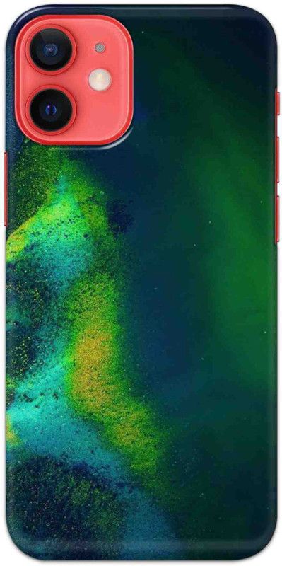 NDCOM Back Cover for iPhone 12 Green Abstract Printed  (Multicolor, Hard Case, Pack of: 1)