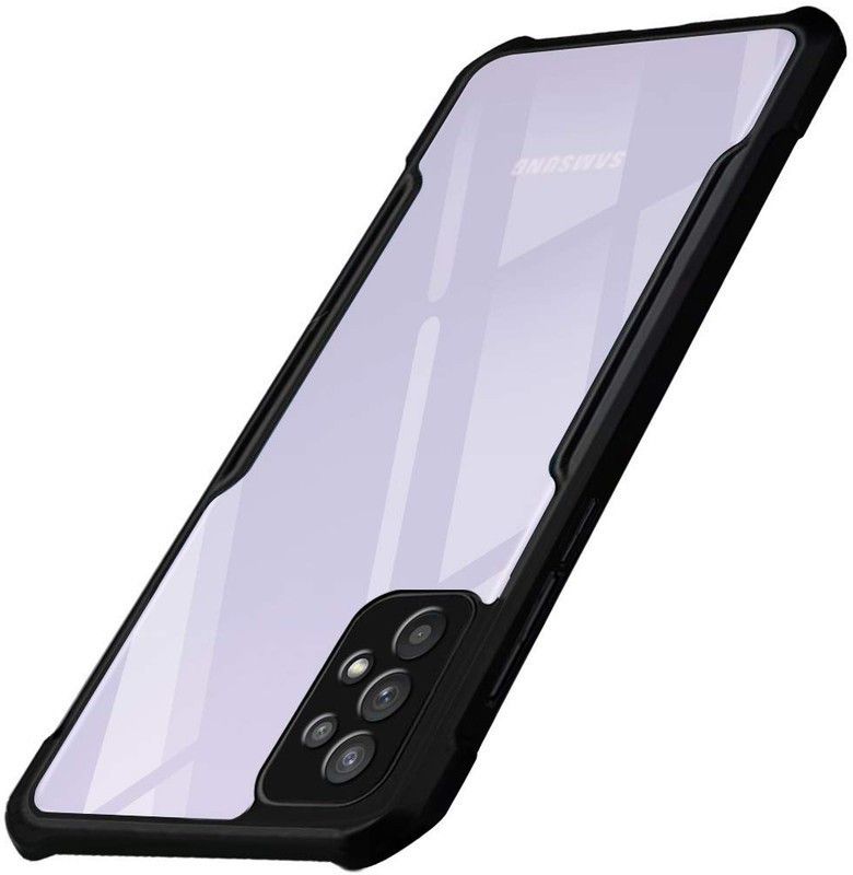 GRITOZ Back Cover for Samsung Galaxy A72 5G  (Black, Transparent, Dual Protection, Pack of: 1)