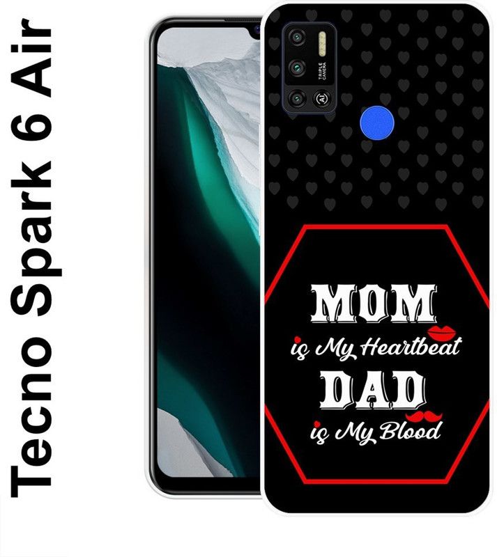 JATLAND Back Cover for Tecno Spark 6Air  (Black, White, Silicon)