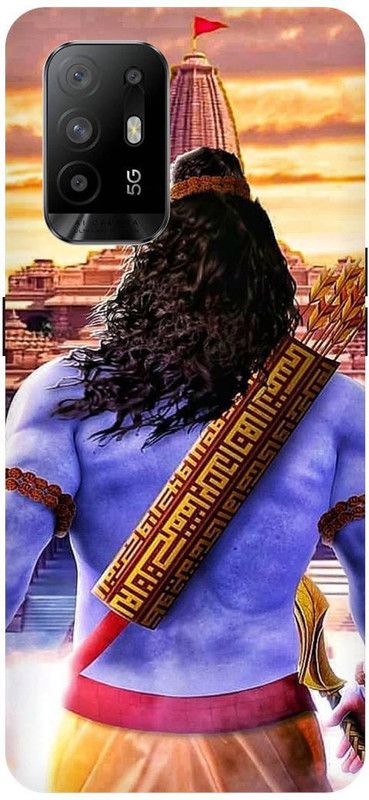 PICHKU Back Cover for OPPO F19 PRO PLUS-CPH2213-BHAGWA,HINDU,MANDIR,RAM,JI,LORD,JAI,SHREE,RAM,HANUMAN  (Multicolor, Hard Case, Pack of: 1)