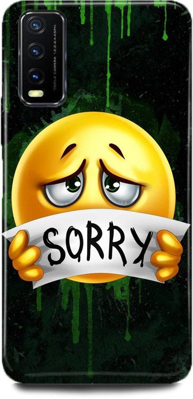 MRBE Back Cover for ViVO Y20A, SORRY EMOJI BACK COVER  (Multicolor, Hard Case, Pack of: 1)