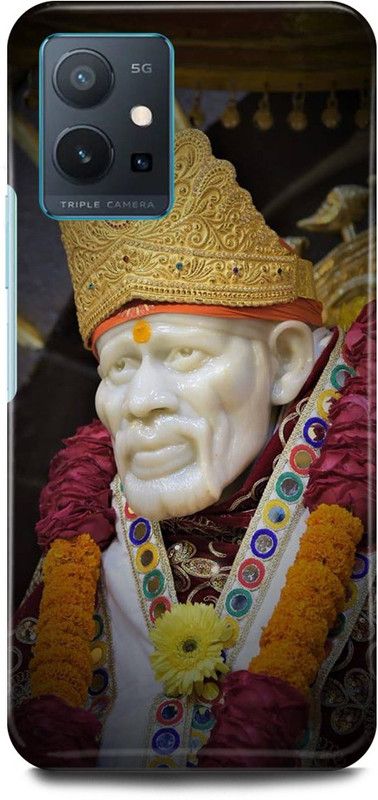FIKORA Back Cover for Realme 9i, RMX3491, SAI, BABA, SAI, NATH, GOD  (Gold, Hard Case)
