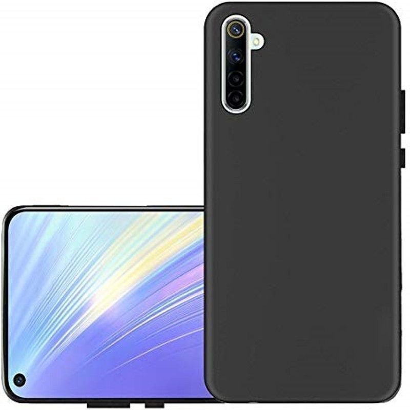 HOBBYTRONICS Back Cover for Realme 6, Realme 6I  (Black, Matte Finish, Silicon, Pack of: 1)