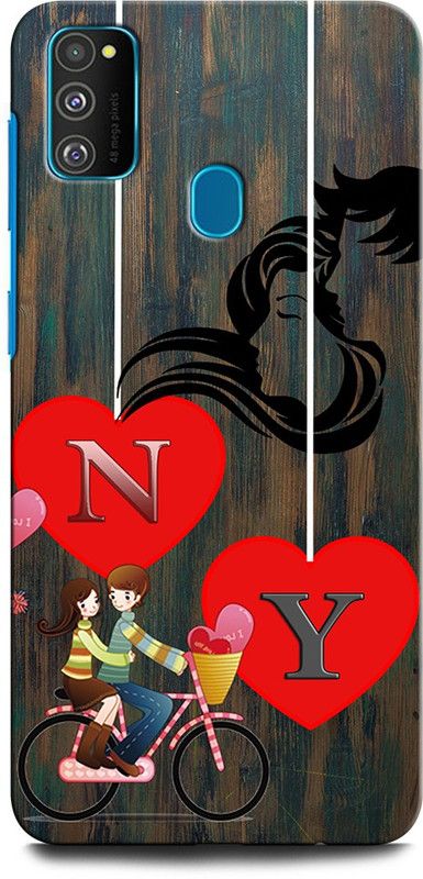 ORBIQE Back Cover for SAMSUNG Galaxy M21 NY, N LOVE Y, Y LOVE N, N LETTER, Y LETTER, NY NAME  (Multicolor, Hard Case, Pack of: 1)