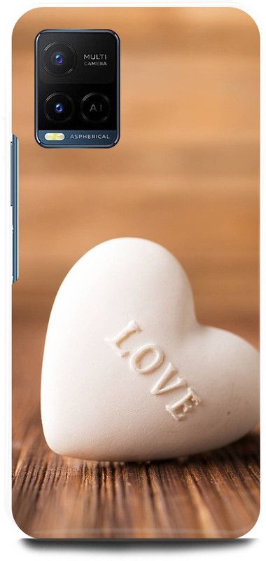 FIKORA Back Cover for Vivo Y33s, V2109, HEART, DIL, SHAPE, COUPLE, LOVE  (White, Hard Case, Pack of: 1)