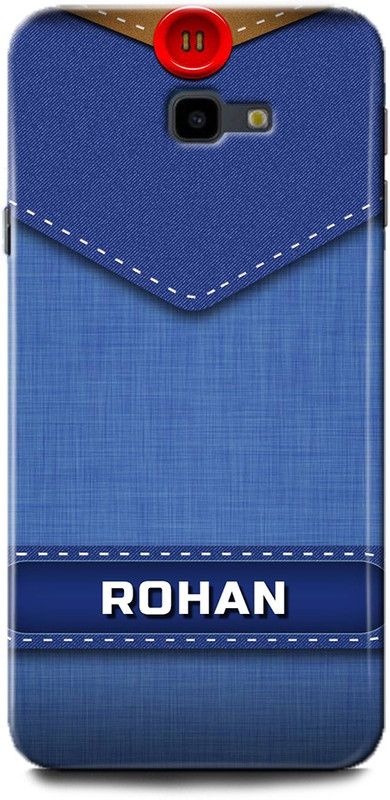 WallCraft Back Cover for SAMSUNG Galaxy J4 Plus ROHAN NAME, R LETTER, BLUE, JEANS, ALPHABET, DESIGN  (Multicolor, Dual Protection, Pack of: 1)