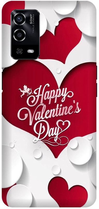 UMPRINT Back Cover for Oppo A55/CPH2325, Love Happy Valentine Printed Back Cover  (Multicolor, Hard Case, Pack of: 1)