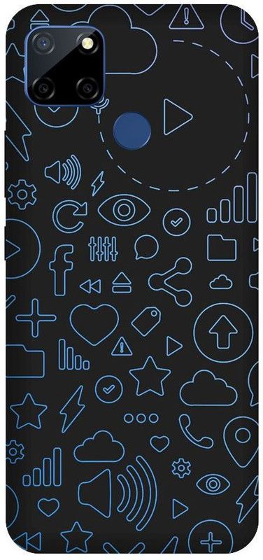 URCHIN Back Cover for Redmi 9C facebook,cross,plus,minus,abstract,dark,star,heart,whatsapp,twitter,instagram  (Multicolor, Shock Proof, Pack of: 1)