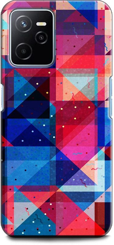 KEYCENT Back Cover for Realme Narzo 50A Prime, RMX3516 PLAID, T-SHIRT, COLORFUL, TEXTURE, ABSTRACT, TRIANGLES  (Multicolor, Shock Proof, Pack of: 1)