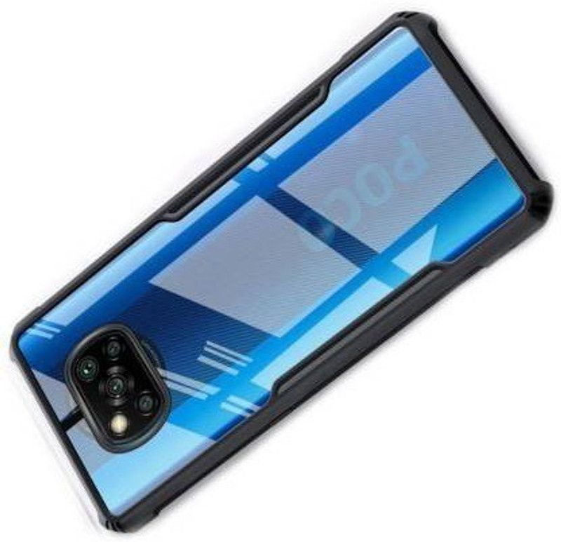 KRBL Back Cover for POCO X3, POCO X3 Pro  (Black, Transparent, Shock Proof, Pack of: 1)