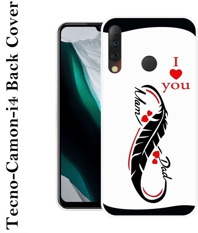 SHIVKUDI Back Cover for Tecno Camon i4  (Black, White, Grip Case, Silicon)