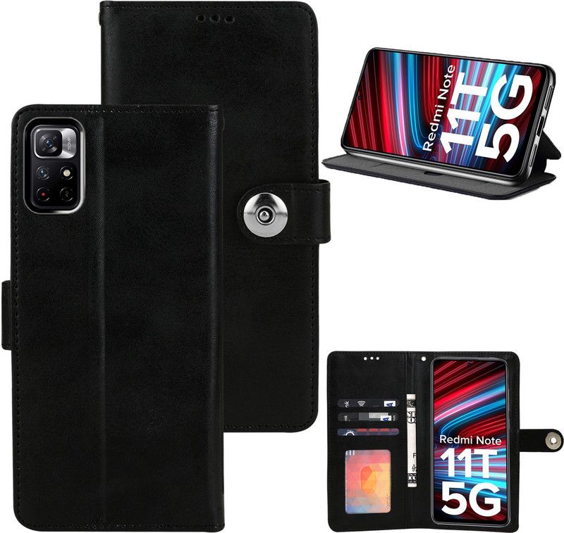 Wowcase Back Cover for Redmi Note 11T, Redmi Note 11T 5G  (Black, Dual Protection, Pack of: 1)
