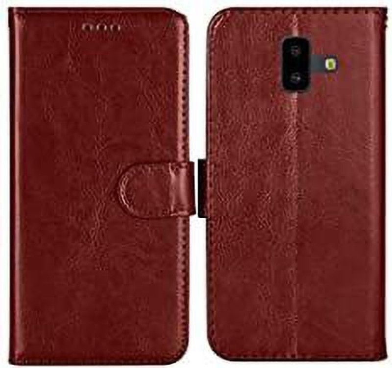 Evett Flip Cover for Samsung Galaxy J6 Plus  (Brown, Shock Proof, Pack of: 1)