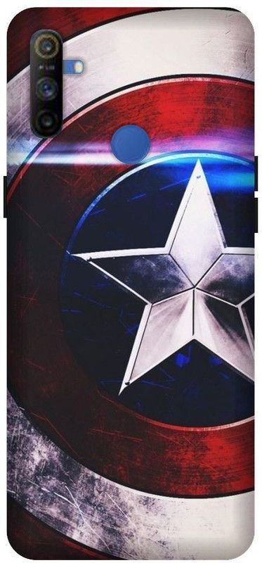 SSMORYA Back Cover for Realme Narzo 20A, Captain America Shield Printed Back Cover  (Multicolor, Hard Case, Pack of: 1)