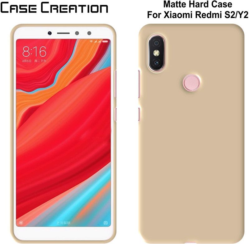CASE CREATION Back Cover for Mi Redmi Y2  (Gold, Dual Protection, Pack of: 1)