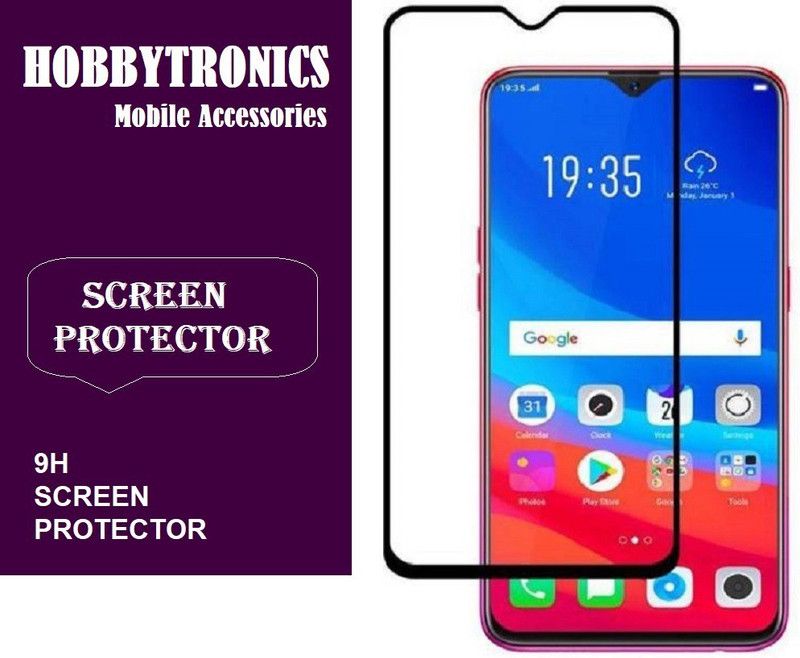 HOBBYTRONICS Edge To Edge Tempered Glass for Realme 3 Pro  (Pack of 1)