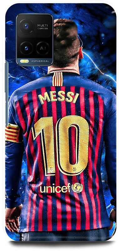 DIKRO Back Cover for Vivo Y21, V2149, MESSI, LIONEL, MESSI, FCB, BARCELONA  (Purple, Hard Case, Pack of: 1)